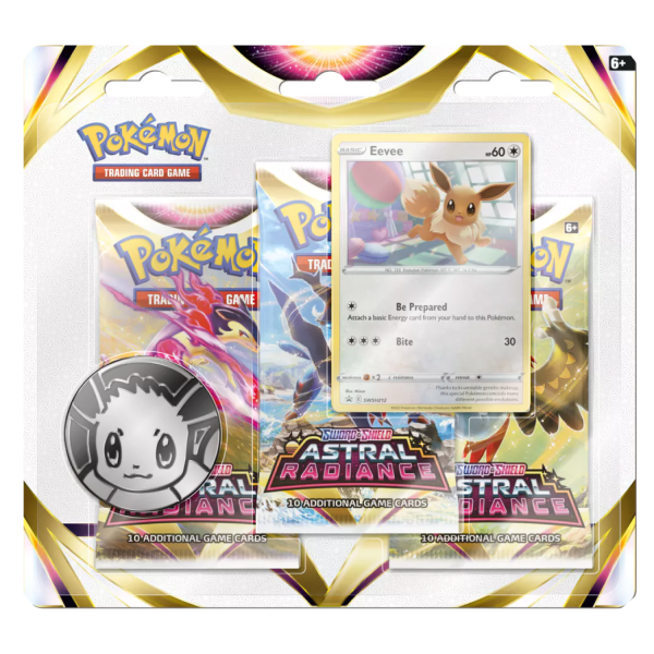 Astral Radiance 3-pack blister (Engels) – 3 boosters met Eevee of Sylveon promo en coin