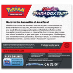 Achterkant Paradox Rift Booster Box productinformatie barcode en inhoud 36 booster packs
