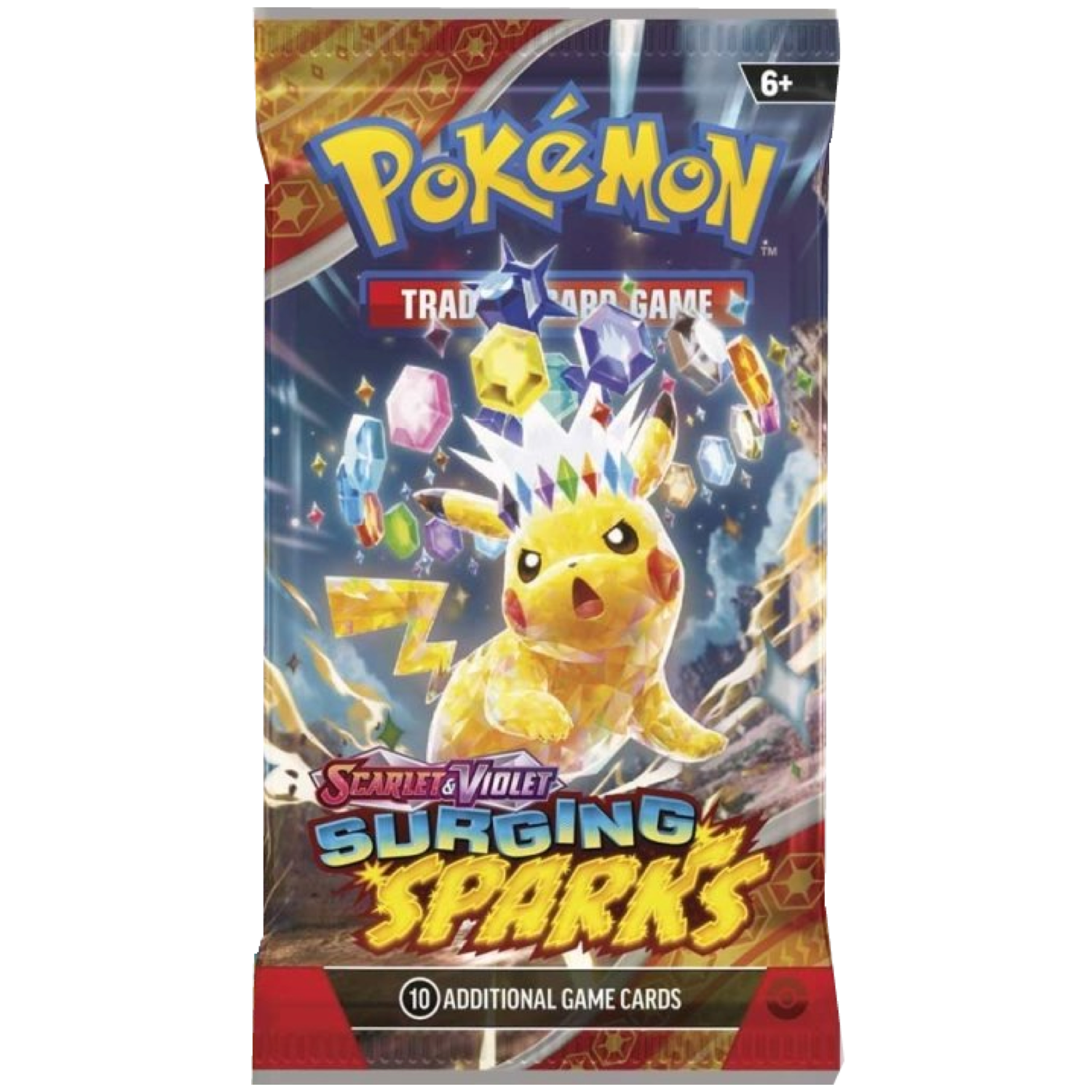 Surging Sparks Booster Pack (SV8) – 10 Cards + Code Surging Sparks Booster Pack SV8 sealed 10 kaarten codekaart Pokémon TCG