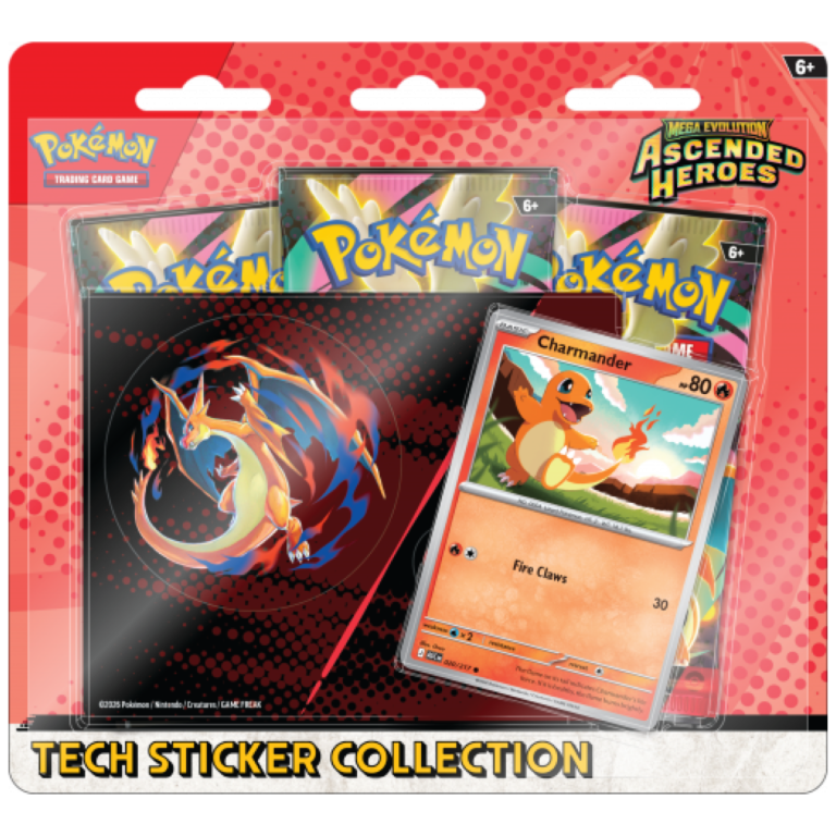 Ascended Heroes Tech Sticker Collection Charmander foil promo en sticker sheet Charmander Mega Charizard Y