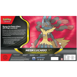Achterkant Mega Lucario EX Figure Collection doos inhoud en info