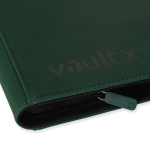 Vault X binder rand close up Exo-Tec materiaal waterbestendig Forest Green stitching