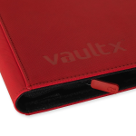 Vault X binder rand close up Exo-Tec materiaal waterbestendig Fire Red stitching