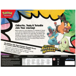Overzicht van de inhoud van de Pokémon Ascended Heroes First Partners Deluxe Pin Collection met promo kaarten, deluxe pin en booster packs.