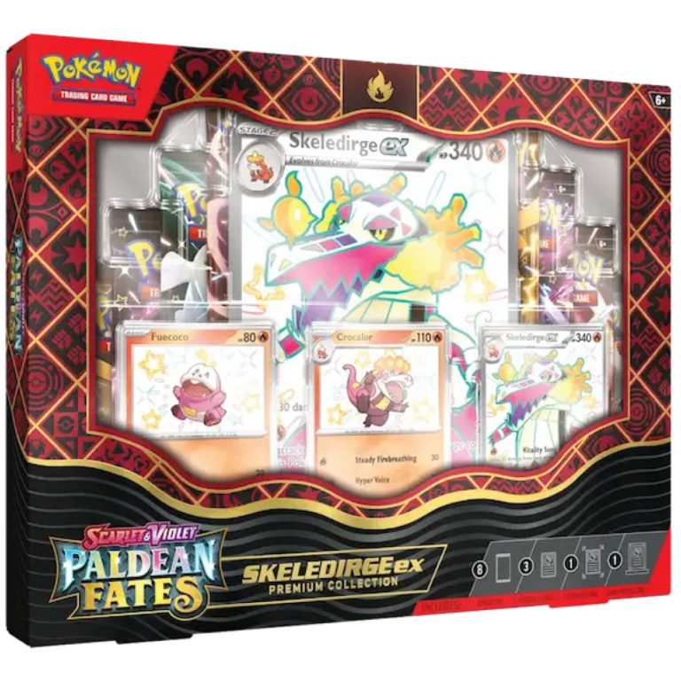 Pokémon Paldean Fates Skeledirge ex Premium Collection sealed
