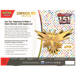 Achterkant van de Pokémon 151 Zapdos ex Collection Box