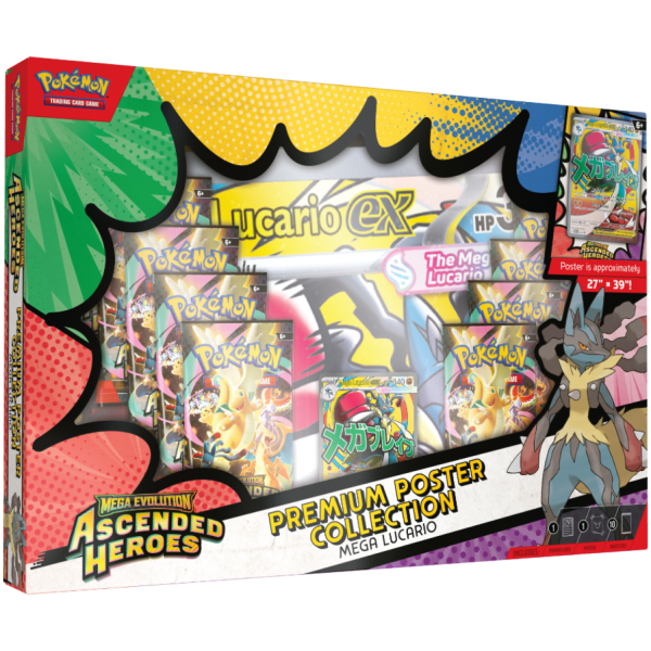 Pokémon Ascended Heroes Premium Poster Collection Mega Lucario sealed