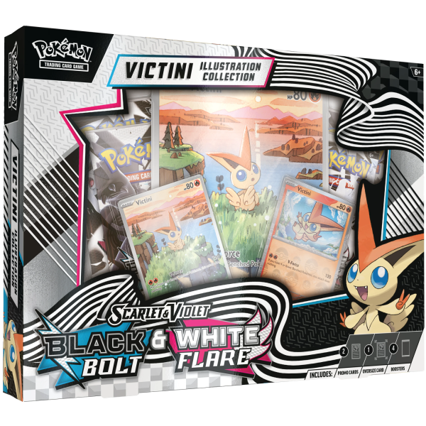 Black Bolt & White Flare Victini Illustration Collection sealed