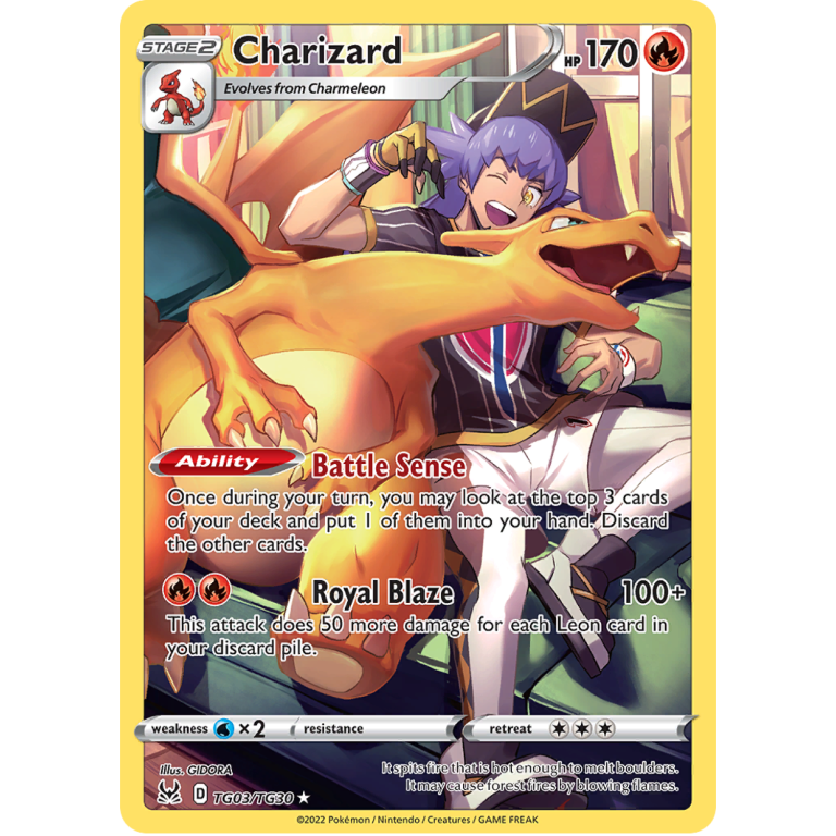 Charizard TG03/TG30 Trainer Gallery Pokémon Lost Origin kaart