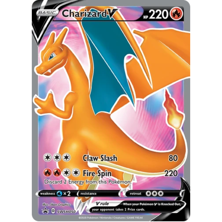 Charizard V SWSH050 Sword & Shield Black Star Promo kaart