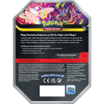 Achterkant van de Pokémon Mega Moonlit ex Tin