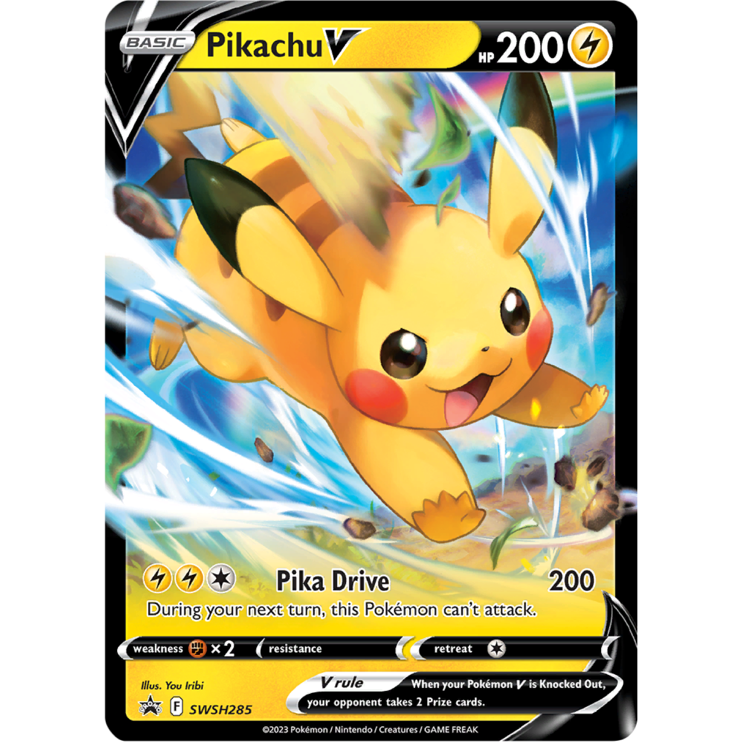 Pikachu V SWSH285 Black Star Promo Pikachu V SWSH285 Sword & Shield Black Star Promo kaart