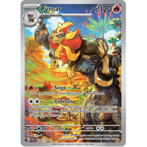 Pyroar 200/193 Illustration Rare Pokémon Paldea Evolved kaart