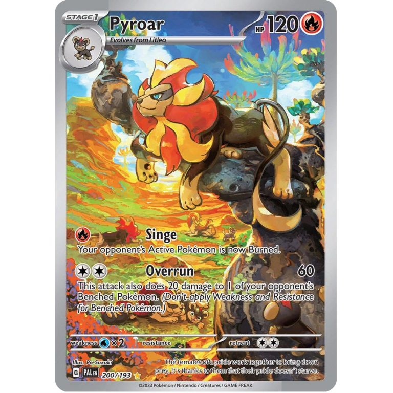 Pyroar 200/193 Illustration Rare Pokémon Paldea Evolved kaart