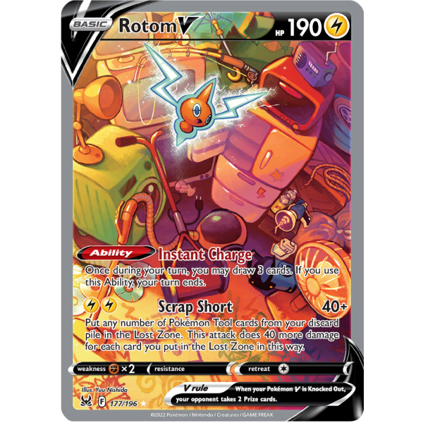 Rotom V 177/196 Ultra Rare Pokémon Lost Origin kaart