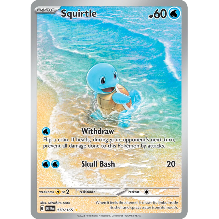 Squirtle 170/165 Illustration Rare Pokémon 151 kaart