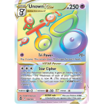 Unown VSTAR 199/195 Rainbow Rare Pokémon Silver Tempest kaart