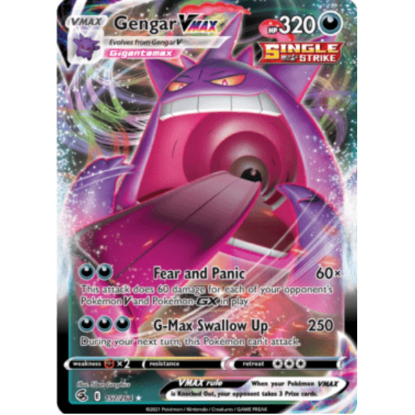 Gengar VMAX 157/264 Fusion Strike Pokémon kaart