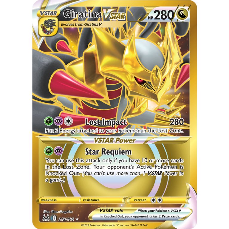 Giratina VSTAR 212/196 Gold Secret Rare Lost Origin Pokémon kaart