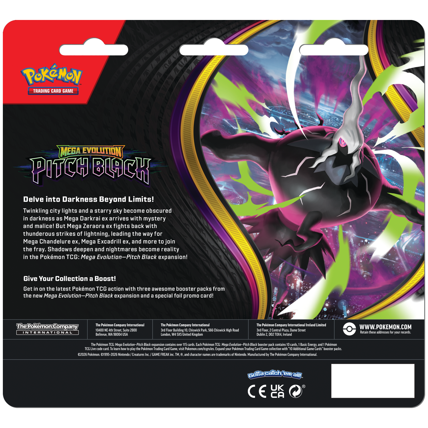 Achterkant Pokémon Pitch Black 3-Pack Blister