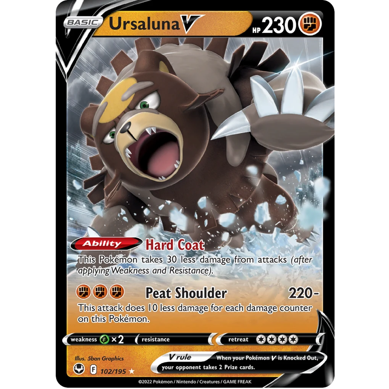 Ursaluna V 102/195 Silver Tempest Ursaluna V 102/195 Silver Tempest Rare Holo V